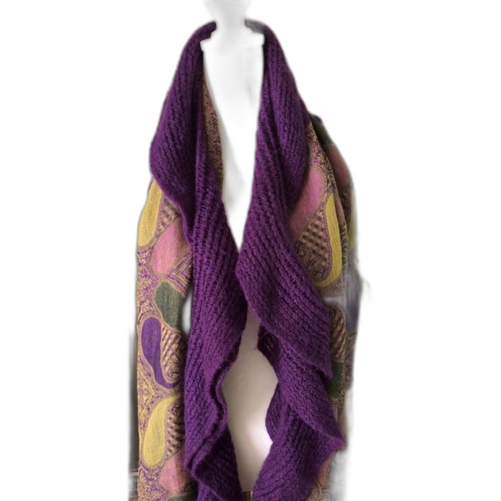 Plum and Multicolored Scarf Bundle (2)